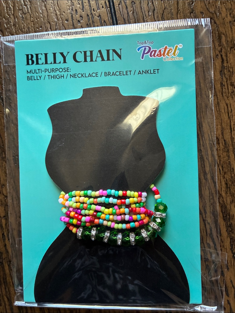 Pastel Collection Multicolor Beaded Belly Chain Necklace Bracelet Anklet